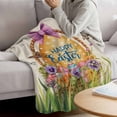 thumbnail image 3 of Beige Happy Easter Blanket Soft Cozy Warm Throw Blanket for Couch, Plush Fuzzy Flannel Fleece Blankets for Sofa, Spring Easter Eggs Floral Rustic Bed Blankets Lightweight Gifts for Women, 50"x80", 3 of 9