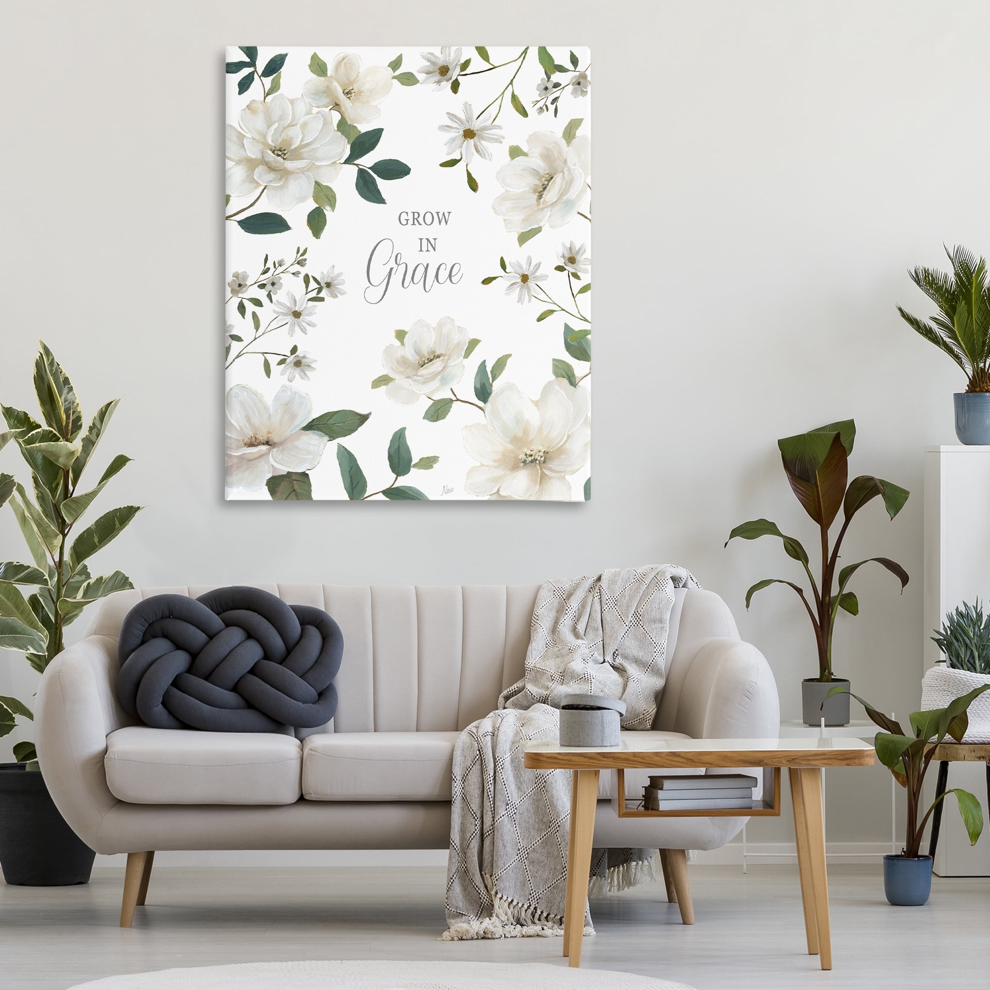 Stupell Industries Floral Grow In Grace Canvas Wall Art, design by Nan