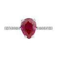 thumbnail image 3 of 10k White Solid Gold Pear-Shape Created Ruby and Natural Diamond Ring, 3 of 6