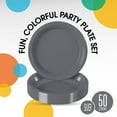 thumbnail image 5 of Exquisite Silver 9" Heavy Duty 350 GSM Disposable Plastic Party Plates - 50 Count, 5 of 9