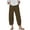 Brown, variant on WIZUTIZ Womans Dress Pants Soft Trendy Relaxed Fit Wide Leg Beach Pants Stretch Elastic High Waist Full Length Trousers Solid Asymmetrical Cropped Dress Pants for Teen Girls Office Travel Green