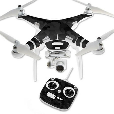 MightySkins DJPHAN3STA-Black Camo Skin Compatible with DJI Phantom 3 Standard Quadcopter Drone Wrap Cover Sticker - Black Camo