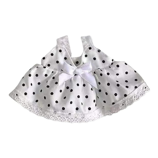 Ropa Para Muñecas de Peluche CUTICAT de 15 a 17 cm Vestido Accesorios Hechos a Mano Punto Negro