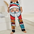 thumbnail image 3 of Santa Claus With Gifts Winter Female Pants Flannel High Waist Women Pants Lady Warm Straight Leg Plush Trousers, 3 of 7