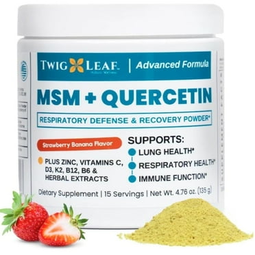 Twig & Leaf MSM & Quercetin Powder with Vitamin C, Zinc & B12 - Immune Support 4.76 oz