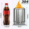 thumbnail image 3 of 7.5" Tabletop Fire Pit - Smokeless & Portable Mini Fire Bowl, Dual Fuel, 304 Stainless Steel with Carry Bag for Outdoor, 3 of 8