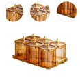 thumbnail image 6 of WeiLaiKeQi Divided Nut Jars Set with Tray Snack Candy Jars for Wedding Dining Room Home Amber, 6 of 9