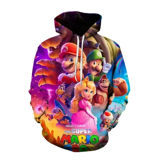 Sudadera con capucha de Marios del nuevo juego 2024, sudadera para niños, jersey de Marios, ropa de moda para niños y niñas