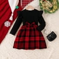 thumbnail image 6 of XEGLSBU Christmas Dresses for Girls 10/12 Girls Long Sleeve Round Neck Bow Tie Plaid Print Party Casual Dress for Holiday Festive Occasions and Special Events Red Size 2-3 Years, 6 of 9