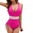 thumbnail image 1 of FhsagQ Womens Swimsuit Sets Fish Net Bathing Suit for Women Swimsuits V Neck Adjustable Drawstring Straps Swimming Suits Womens Swimsuit Sets Fish Net Red XXL, 1 of 5