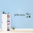 thumbnail image 2 of Just Swimming Cute Fishes Swimming Quote Silhouette Design Wall Art Sticker Designs Vinyl Stickers For Home House Walls Rooms Windows Bedroom Decoration Size (28x28 inch), 2 of 3