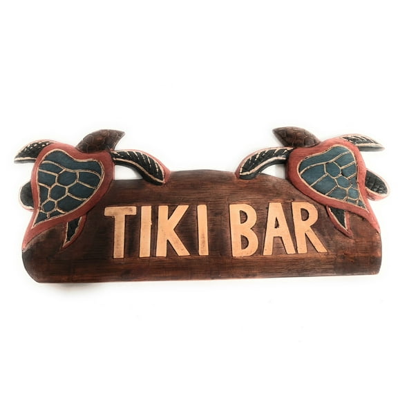 Tiki Bar Sign 14" w/ Turtles Honus - Hawaii Decor | #bag1502040
