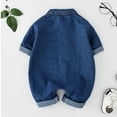 thumbnail image 6 of Toddler Jumpsuits For Boy Baby Girls Boys Solid Cotton Autumn Long Sleeve Romper Jumpsuit Jeans Clothes Dark Blue Cute Homewears 2 Years-3 Years, 6 of 7
