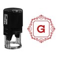thumbnail image 1 of Printtoo Office Stationery Self Inking R-40 Square Swirl Border G Alphabet Monogram Initial Rubber Stamp, 1 of 4