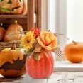 thumbnail image 4 of Mini Artificial Pumpkins for Fall Decor, Small Foam Pumpkins with Flowers and Maple Leaves for Halloween Thanksgiving Table Centerpieces, Outdoor Indoor Autumn Harvest Home Decorations, 4 of 6