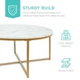 thumbnail image 3 of Best Choice Products 36in Faux Marble Modern Round Living Room Accent Coffee Table w/ Metal Frame - White/Bronze Gold, 3 of 7