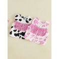 thumbnail image 3 of Cenuakty Toddler Girl Vest Cow Pattern Tassel Sleeveless Boho Western Cowgirl Jacket, 3 of 9