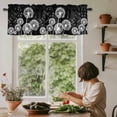 thumbnail image 4 of Dandelion Valances for Windows, Rod Pocket Kitchen Valance Curtains - Soft & Washable Small Window Treatment for Living Room, Bathroom, Spring Flower Plants Black 54x18inch, 1 Panel, 4 of 9