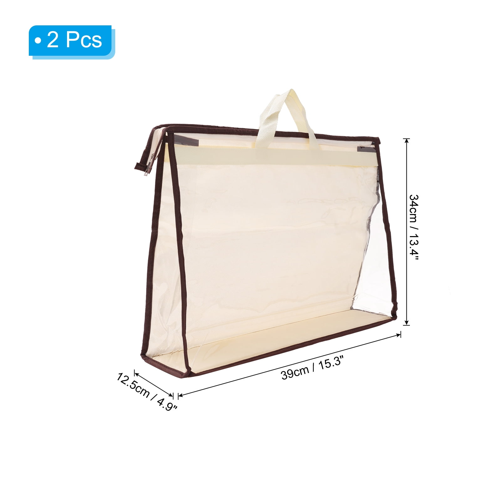 Unique Bargains Handbag Dust Purse Storage Organizer Cover 15.35"x4.92"x13.39" Beige