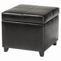 Storage Cube Ottoman in Black