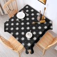 thumbnail image 2 of Black White Cat Moon Star Pattern Square Tablecloth,Waterproof Square Table Cover,Wipeable Spillproof Washable Table Cover for Home Kitchen Party Decor 42"X42"(107x107cm), 2 of 6