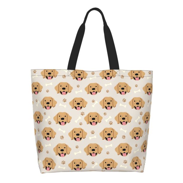 Balery Labrador Retriever Dog Bolsa Tote Estilo Estético con Cremalleras, Bolsa de Hombro, Bolsa de Compras Grande y Plegable