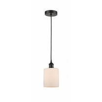 616-1P-BK-G111-Innovations Lighting-Cobbleskill - 1 Light Mini Pendant In Industrial Style-9.75 Inches Tall and 5 Inches Wide-Matte Black Finish-Matte