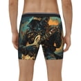 thumbnail image 3 of Men's Long Leg Boxer Briefs Comfortable Breathable Underwear, Skull Playing Guitar Heavy Metal Rock Skeleton, 3 of 6