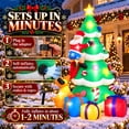 thumbnail image 6 of PayUSD 7FT Christmas Inflatables Decoration Outdoor LED Lights Santa Claus Being Chased Up the Tree Blow Up Xmas Decor Lawn Yard Patio Garden Christmas Decor Indoor Festive Holiday Spirit, 6 of 14
