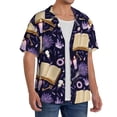 thumbnail image 3 of Zufioo Lavender Flowers Print Mens Button Down Short Sleeve Shirt,Classic Plaid Shirt,Mens Accessories Fashion Shirt-XX-Large, 3 of 6