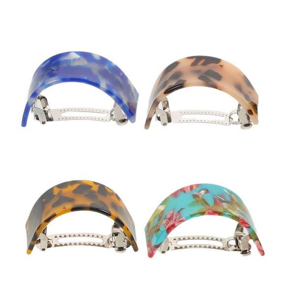 OUNONA 4Pcs Elegant Acetate Hair Claw Clips for Decorative High Ponytail and Stylish Bun Looks