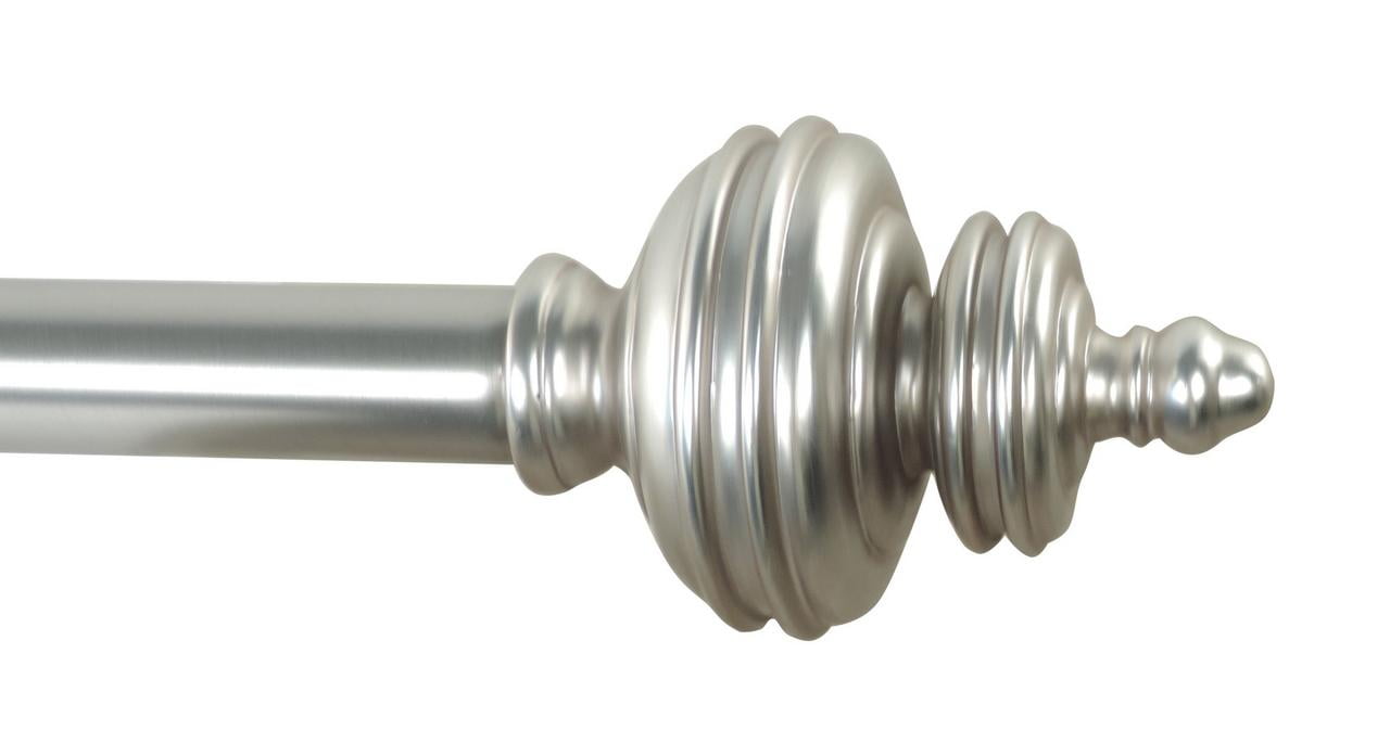 36"72" ADJUSTABLE BRUSHED NICKEL SINGLE 1 INCH DIA. CURTAIN ROD