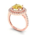 thumbnail image 2 of Halo Engagement Ring for Women - 2.6ct Yellow Moissanite in 14K Rose Gold Promise Ring, 2 of 6