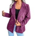 thumbnail image 1 of Ladies Workoffice Blazer Lapel Notched Elegant Cardigan Solid Color Fitted Suit Single Breasted Blouse Button Down Fashion Jacket Mid Length Leisure Outwear, 1 of 6