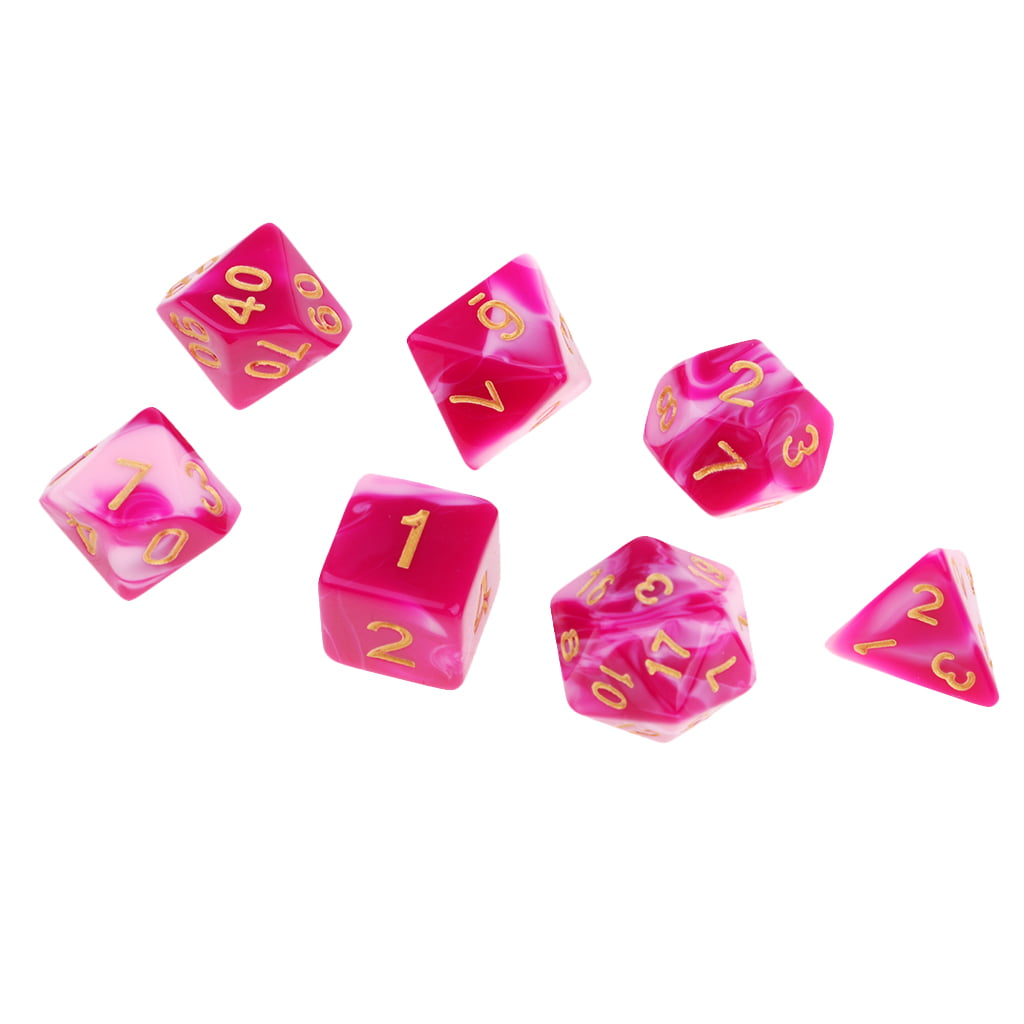 7Pcs Polyhedral Dice Set for Dungeons and Dragons DND D&D MTG RPG Games B 
