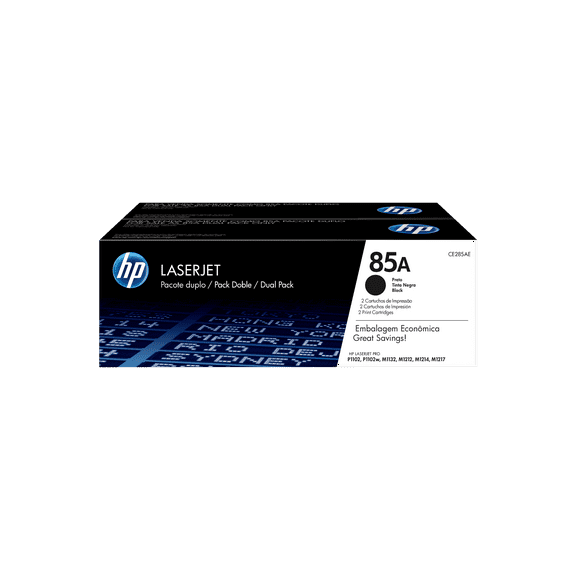HP 85A 2-pack Black Original LaserJet Toner Cartridges, Per cartridge: 1,600