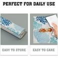 thumbnail image 6 of mubwai Ocean Coral Placemats Set of 4 Summer Blue White Coral Reef Linen Table Place Mat Nautical Sea Marine Seaweed Heat-Resistant Place Mats for Dining Kitchen 12"x18", 6 of 8