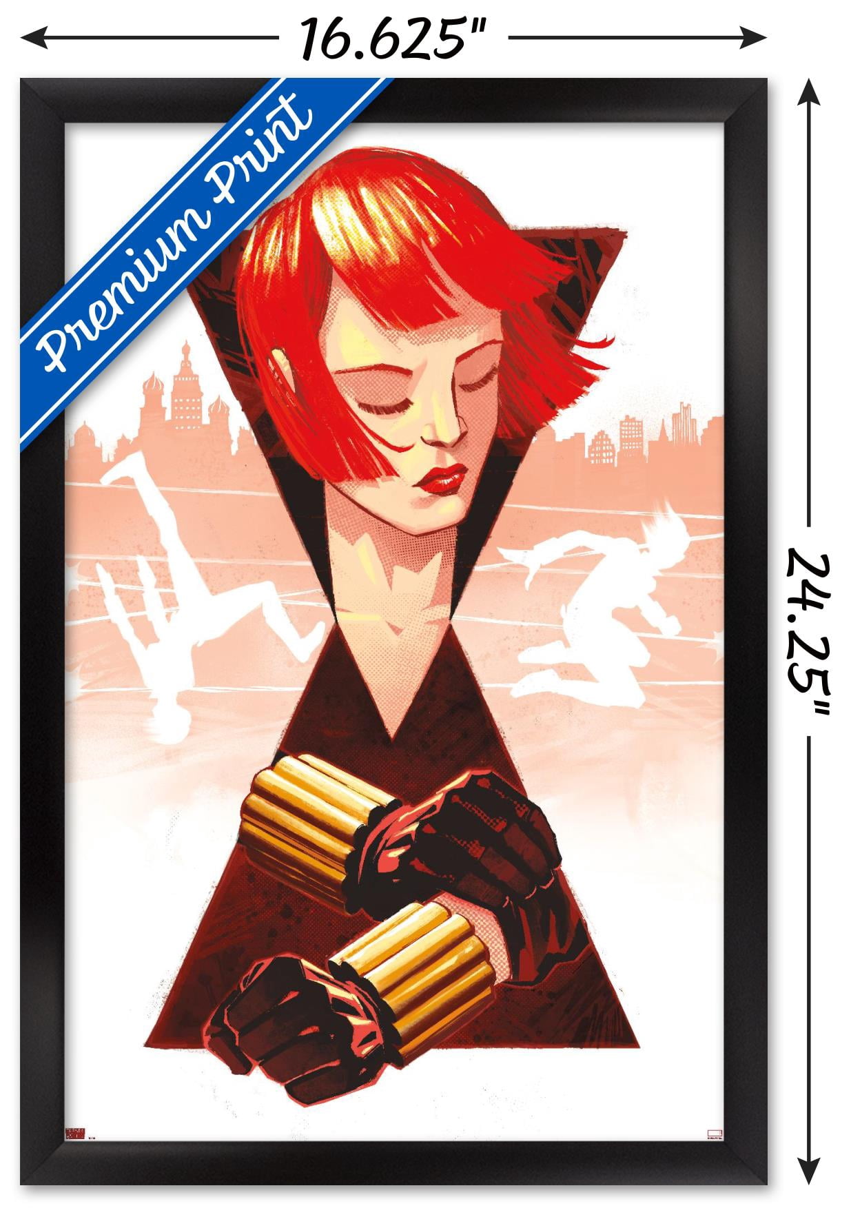 Marvel - Black Widow by Dan Thompson Wall Poster, 14.725" x 22.375", Framed