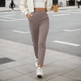 thumbnail image 3 of cocolona Womens High Waist Business Work Dress Pants Casual Stretch Straight Gym Workout Yoga Pants with Pocket, 3 of 5