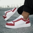 thumbnail image 5 of Two-Tone Blue White Platform Leather Skate Board Sneakers, 5 of 5