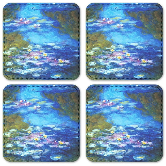 Vinyl Drink Coasters - Set of 4 - Monet: Irises II