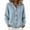 Light Blue, variant on Women's Hooded Knit Cardigan Button Up with Drawstring Ties | Hooded Pullover with a Full-button Front, Intended for Cooler Weather Layering, #01_Black, L