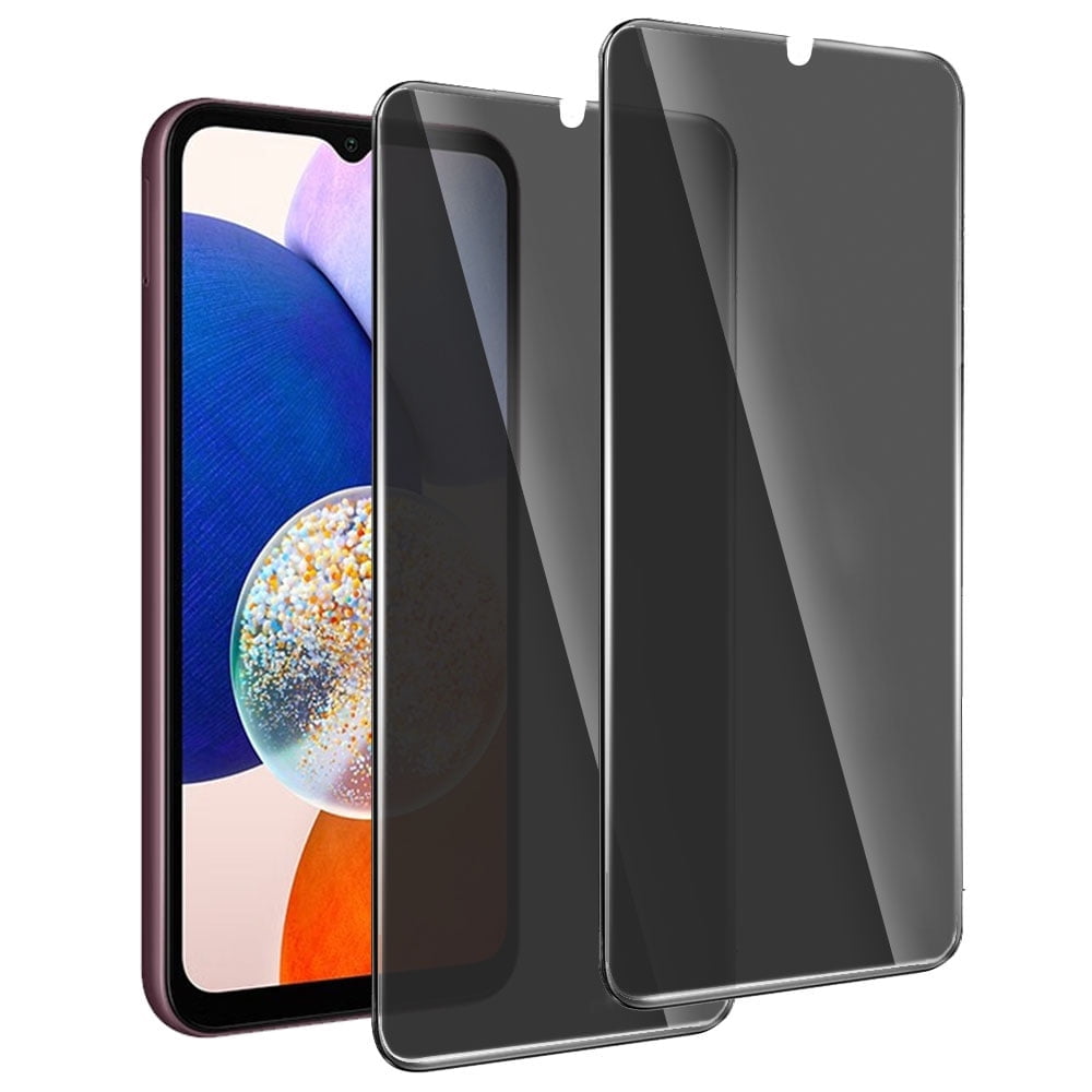 ZYQEEE 2 Pack Privacy Screen Protector for Samsung Galaxy A14 5G 6.6", Anti-Spy Tempered Glass, Bubble-Free, Easy Install