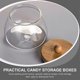 thumbnail image 4 of 2PCS Bamboo Glass Transparent Storage Jar Transparent Candy Storage Jar, 4 of 4