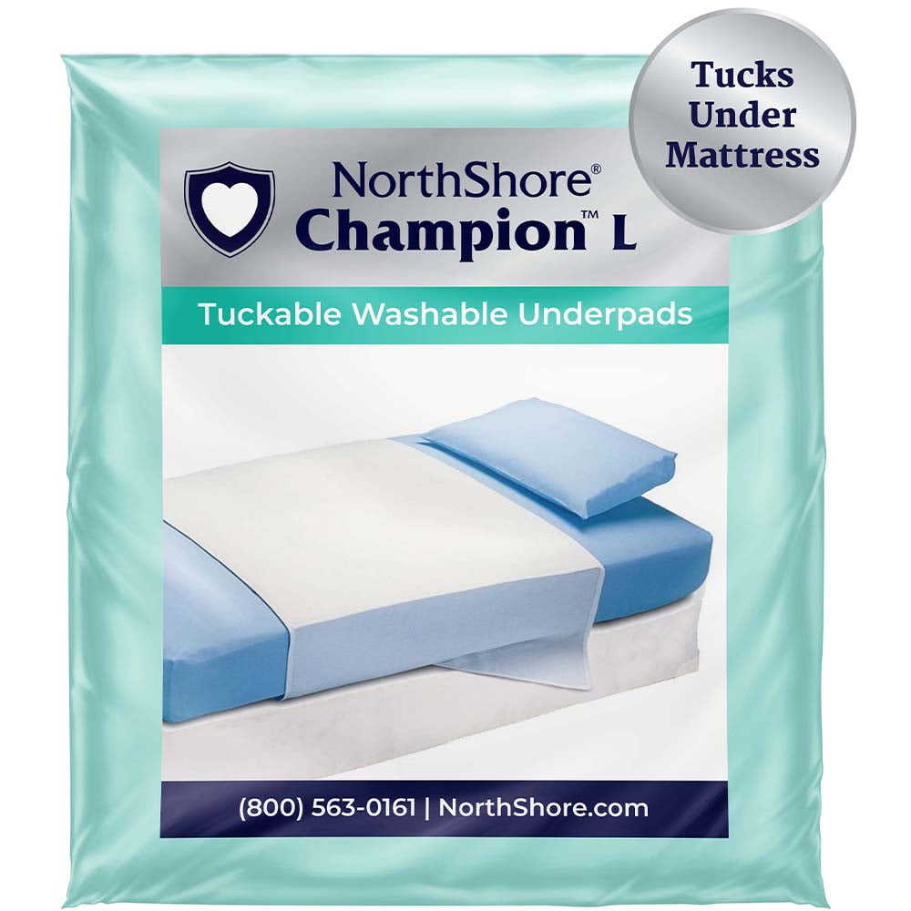 NorthShore Champion Washable Underpad, Large, Tuckable, Pack/4