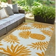 thumbnail image 3 of Simply Daisy 3' x 5' Mango Pineapple Leaves Spring Chenille Indoor/Outdoor Rug, 3 of 4