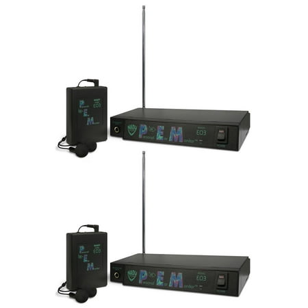 (2) Nady EO3 DD 300 Foot Wireless In Ear Stage Monitor Systems With Ear