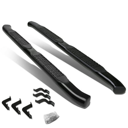 For 07-18 Toyota Tundra Double Cab Carbon Steel 4" Curved Side Step Nerf Bar Running Board Left+Right 08 09 10 11 12 13 14 15 16 17