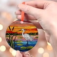 thumbnail image 4 of White Egret Glass Suncatcher with Sunset - Faux Ornament Lake Bird Window Hanging - Peaceful Nature Decor Gift for Bird Lovers, 2025, Holiday 2025, Holiday Decoration, Seasonal, 4 of 5