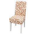 thumbnail image 3 of Funda para silla Funda con estampado elástico Funda lavable Protector de silla Funda de asiento universal para hotel en casa, Café con champán kenally HA003278-04, 3 of 6